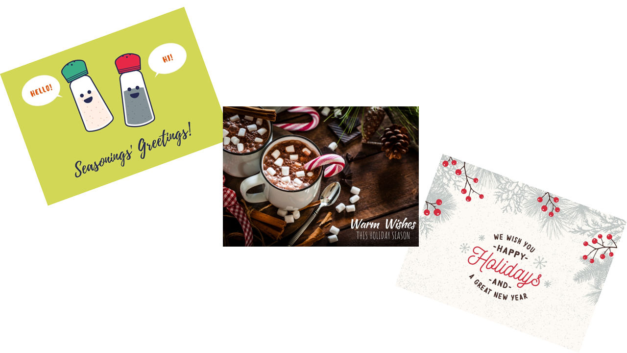 Festive holiday cards